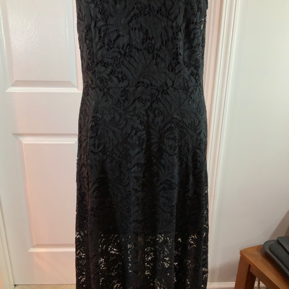 Banana Republic Black Lace Maxi Evening Dress Size Large - Picture 5 of 12